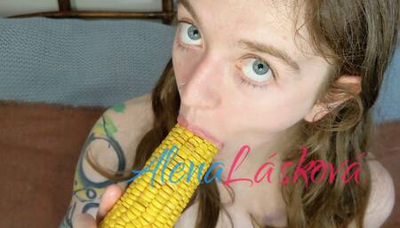 Licking, sucking, and devouring corn on the cob