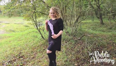 Fingering my pussy in the forest