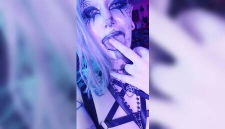 Slutty Goth Dark Elf Sucks Big Cock
