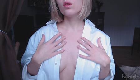 Sloppy dirty deepthroat - look at this spit on my tits