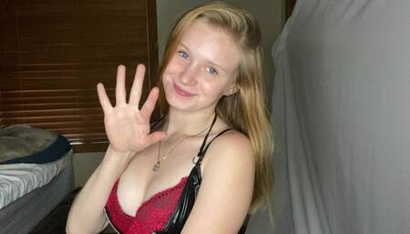 School girl strip/ dildo on wall