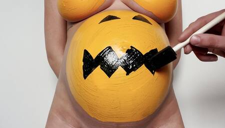 Pregnant Belly Painting - Happy Halloween!