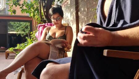 I pull out my college friend's cock. I can't believe how thick it is