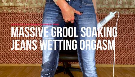 Massive Grool Soaking Jeans Wetting Orgasm (ES462)