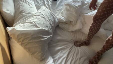 Getting fucked in fishnets