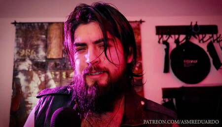 BAD BOY DIRTY TALKING, DOMINANT SEX FT. LEATHER VEST, BEARDED MAN, LONG HAIR, SULTRY VOICE