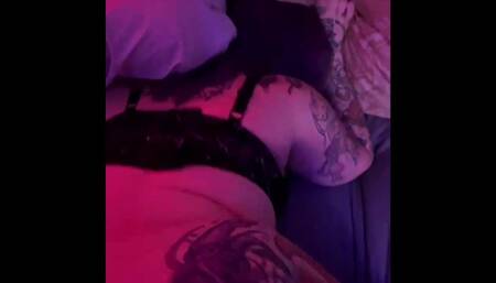 Tattooed slut loves anal beads