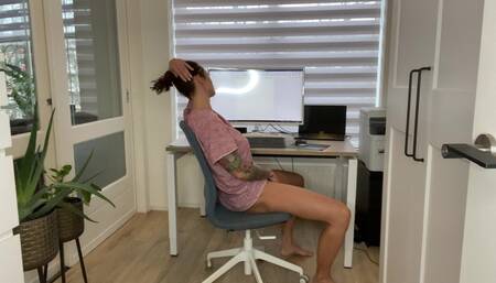Squirting in the office!