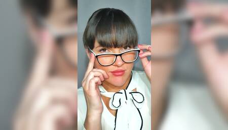 Secretary gave me a blowjob in business trip after stressful conference. Cum on her glasses and face
