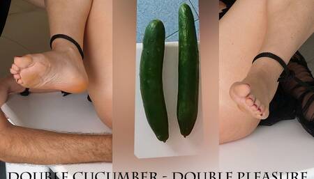 The vegetable slave: Double cucumber, double pleasure - NOTE: This clip is also available for free as a part of our subscription ... BDSM - MALEDOM