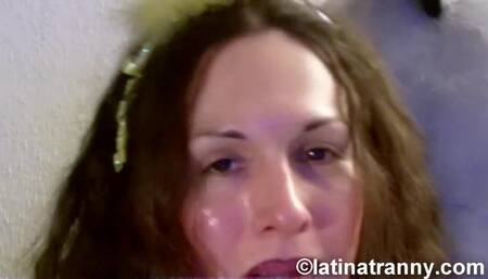 Nikki gold dress webcam work playing with her dick for her fans