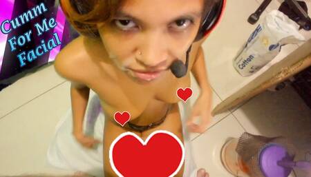 Cumm For Me Facial on Dirty Little Asian Babe