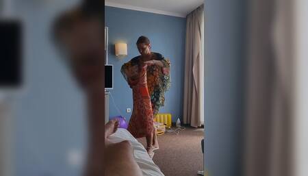 MY CUCKOLD BOYFRIEND FILMING ME SECRETLY IN THE HOTEL ROOM..