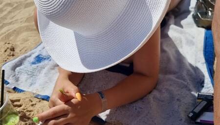 MY CUCKOLD HUSBAND HUSBAND FILMING ME SECRETLY ON THE BEACH..NUDE..