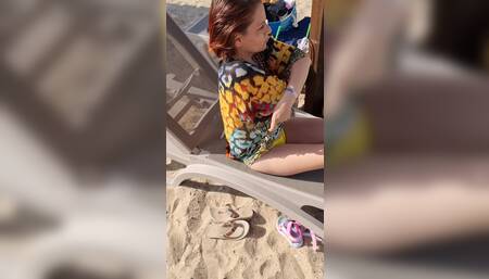 MY CUCKOLD HUSBAND FILMING ME SECRETLY ON THE BEACH..NUDE..