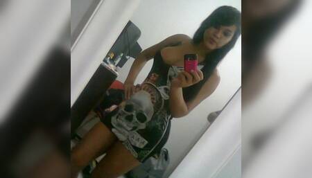 Argie Priscilla Cordobesita alone at home wanking her big shemale cock until she cums hard