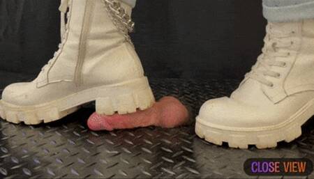 Cock Crush in Combat Boots with TamyStarly (Close View) - Bootjob, Ballbusting, CBT, Trampling, Femdom, Shoejob, Crush, Ball Stomping, Foot Fetish Domination, Footjob, Cock  Board