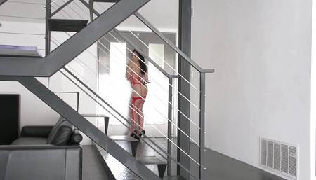 Katsuni Asian French Pussy with Manuel Ferrara, Body Stockings, High heels, teasing, pussy creampie, horny babe, Tease#1