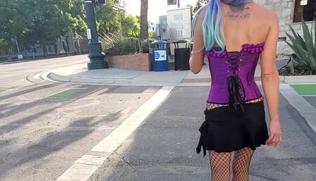 Kitty Cat's Horny Public Slut Walk Downtown