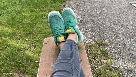 SWEATY SNEAKERS SHOEPLAY AND HOLE IN HER SOCK - MOB HD