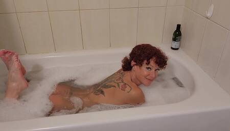 A Naughty Tease Has A Bubble Bath