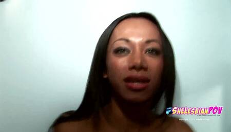 Rihanna black trans girl sucking the cock of Nikki Montero and cum on tits