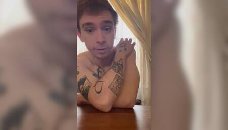 Gringing my hard dick against the table and playing