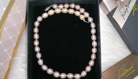 Pink pearl's necklace and bracelet (exclusive pink big pearls from deep sea)