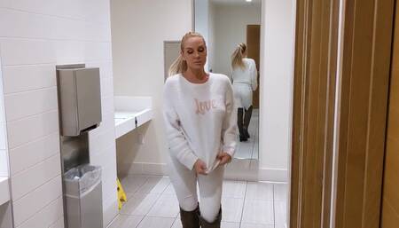 Look what we did in the Public Toilet! Me & Super Slut Sandy Again!