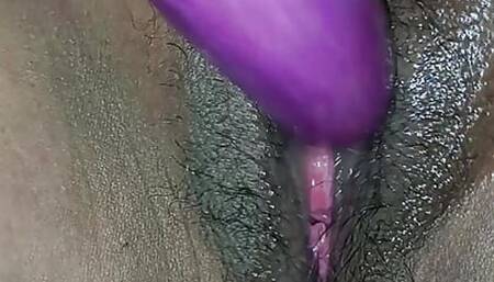 Desi Indian housewife playing herself with brinjal - series 1st