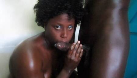 Busty Black Beauty Babe Finds Her Big Black Fat Cock