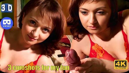366 - 3 cumshots in a row VR3D 4K
