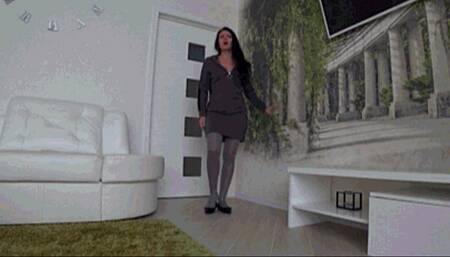 long day at work in tight black flats a