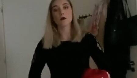 Destroyed in little black dress