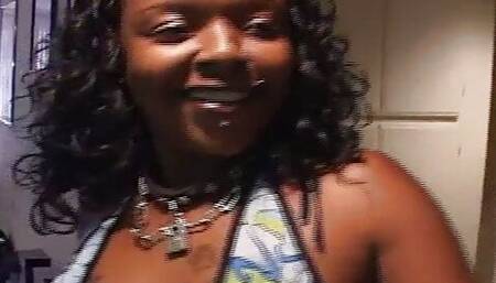 A sexy and passionate black slut screwing her horny pussy