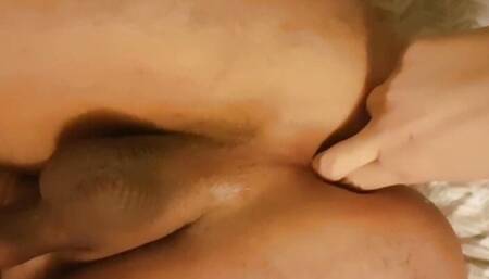 Girl plays prepare my ass with her fingers before fucking me