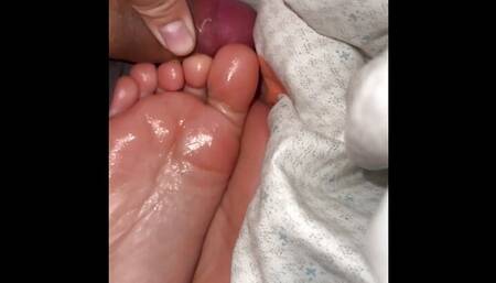 POV Asian Footjob. He didn't stand a chance on my tired soles and toes.