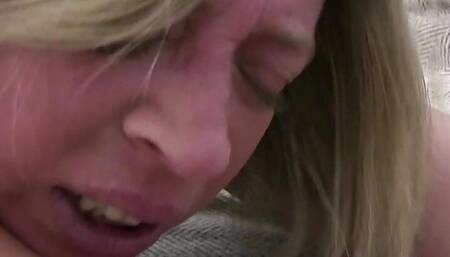 Busty Mom screwed doggy style by her spying son in law