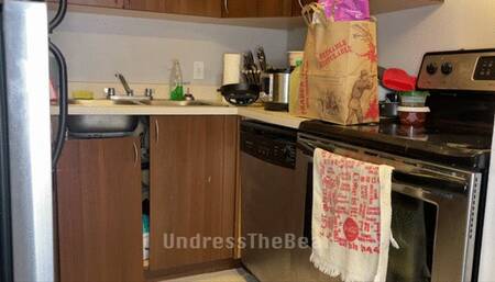 Gay Bear Unpacking Groceries and Making HOT Salsa in Underwear