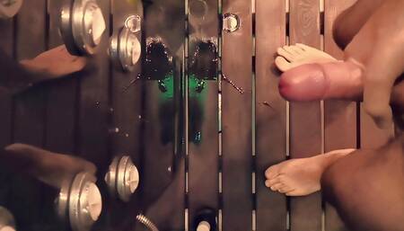 Huge cumshot under the shower