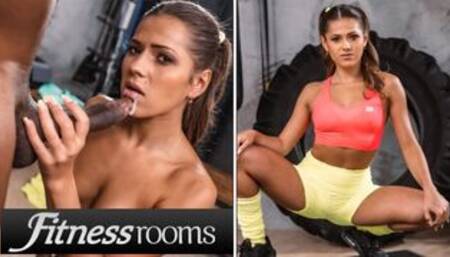 Petite Teen Sereyna Gomez takes BBC hardcore fucking cum in mouth blowjob at the gym