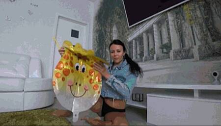 I inflated the balloon head and then burst it with my booty b