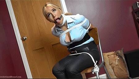 Brook in: Stashed Upstairs, Jumped & Gag-Busted Cop Chair-Bounces Like Crazy to Just Get to That Door! (HD)