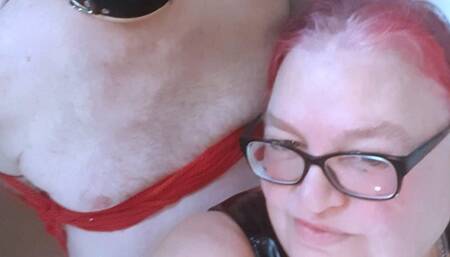 Post orgasm torment session on a man tied to ladder 2 BBW bondage, BBW domination, post cum play, post orgasm torment, man tied up, male bondage, man in bondage, bound and gagged man, femdom, polishing, handjob, edging, pvc, naked man, bound and gagged, l