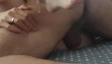 Wife has a romantic cuckold session with her long term boyfriend - bull