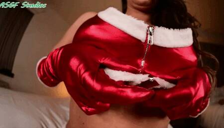 Sexy Mrs Claus unzips her top  - MP4