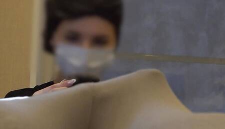 Bulge dick flash at a beautician appointment