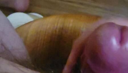 Chubby dick cumshot on toilet