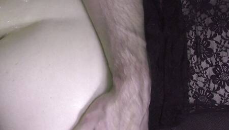 he fucks me in doggy style my big juicy ass, he makes me moan with his long cock and my anal toy, cum on ass