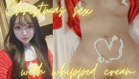 Sex with whipped cream on Christmas.